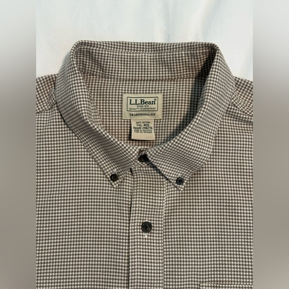 LL Bean | Houndstooth Wicked Good Flannel Button Up Shirt | Size XXL Reg | EUC - Picture 4 of 5